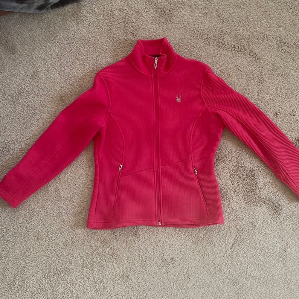 Spyder core sweater, full zip, hot pink